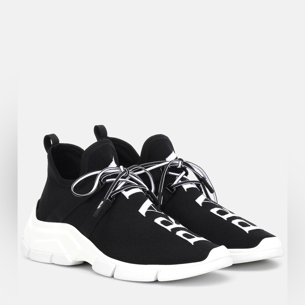 Prada Knit Fabric Logo Sneaker